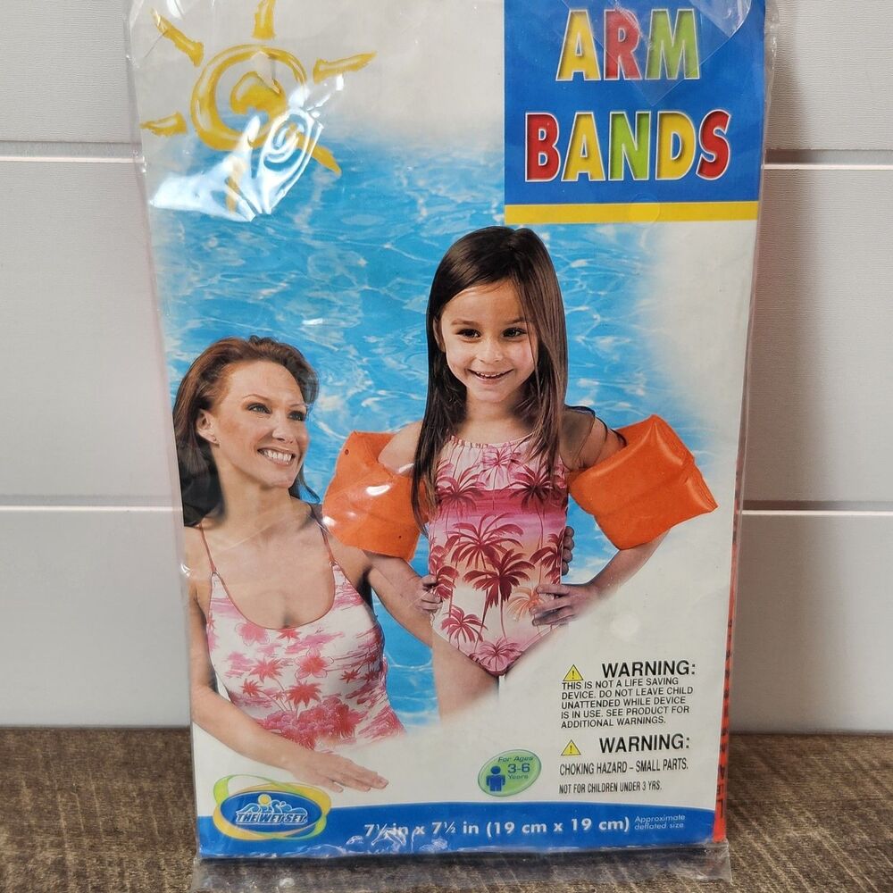 Intex The Wet Set Kids Arm Bands Vinyl Orange 7.5" Inflatable 59640EP New 2009